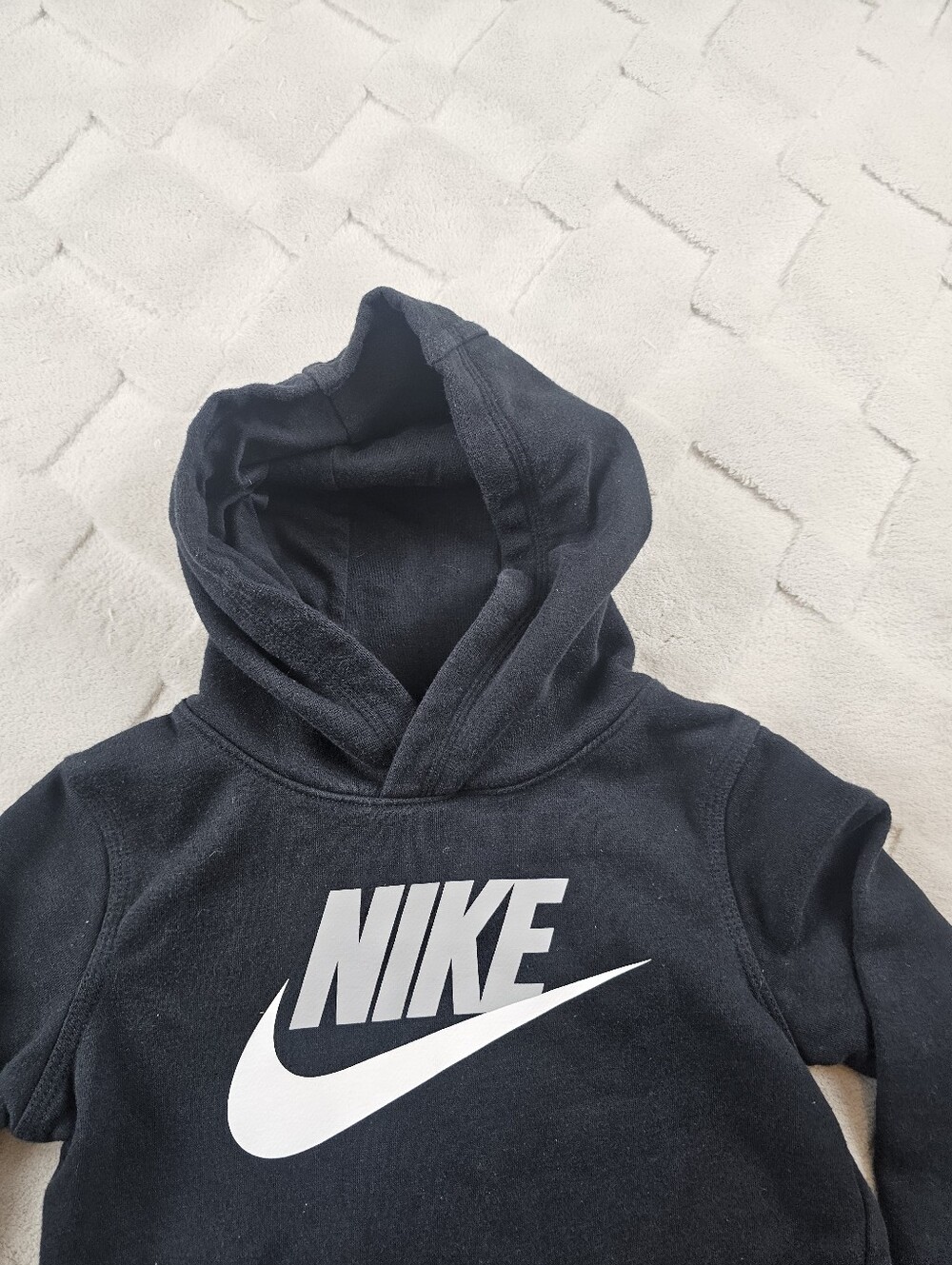 Nike Kids Hoodie Youth Size 6 ( Medium) Black with White Logo - Picture 2 of 8